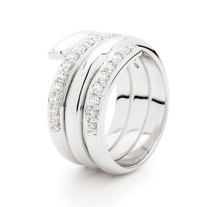 Silver And Cubic Zirconia Wrap Ring